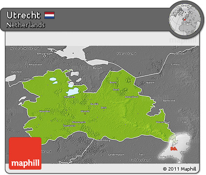 Physical 3D Map of Utrecht, desaturated