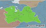 Political 3D Map of Utrecht, semi-desaturated
