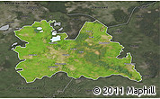 Satellite 3D Map of Utrecht, darken, semi-desaturated