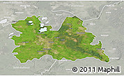 Satellite 3D Map of Utrecht, lighten, semi-desaturated