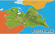 Satellite 3D Map of Utrecht, political outside
