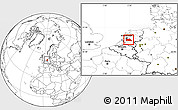 Blank Location Map of Utrecht, within the entire country