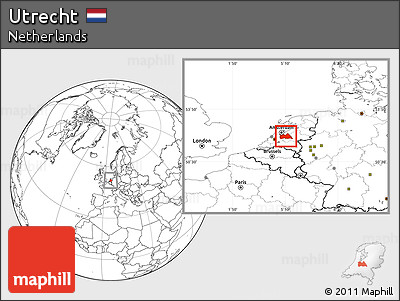 Blank Location Map of Utrecht