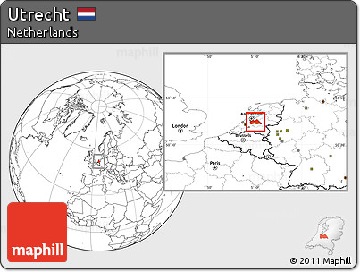 Blank Location Map of Utrecht