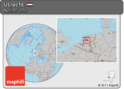 Gray Location Map of Utrecht