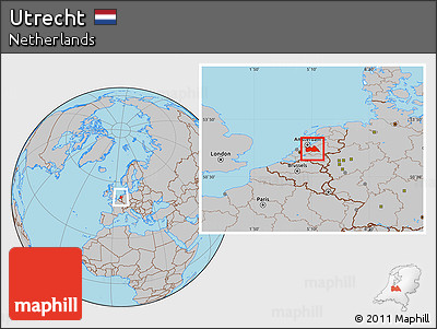 Gray Location Map of Utrecht