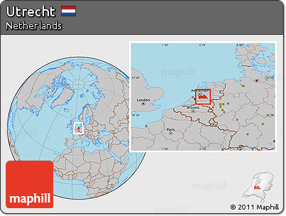 Gray Location Map of Utrecht
