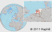 Gray Location Map of Utrecht, highlighted country