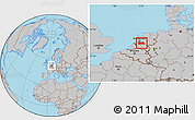 Gray Location Map of Utrecht