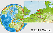 Physical Location Map of Utrecht, within the entire country