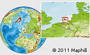 Physical Location Map of Utrecht, highlighted country