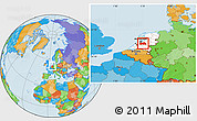 Political Location Map of Utrecht, highlighted country