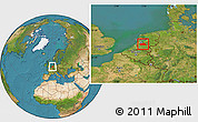 Satellite Location Map of Utrecht, within the entire country