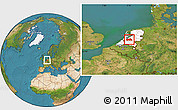 Satellite Location Map of Utrecht, highlighted country