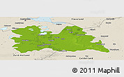 Physical Panoramic Map of Utrecht, shaded relief outside