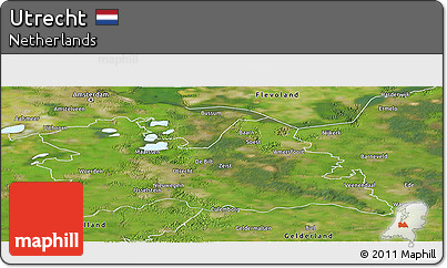 Satellite Panoramic Map of Utrecht