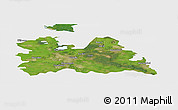 Satellite Panoramic Map of Utrecht, single color outside