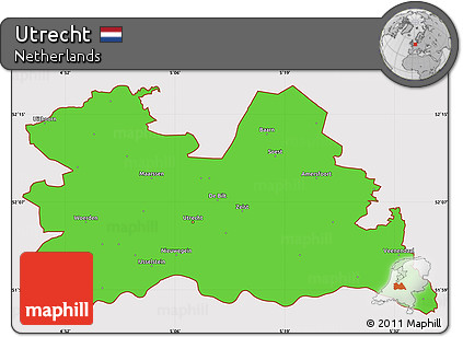 Political Simple Map of Utrecht, cropped outside