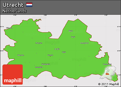 Political Simple Map of Utrecht, cropped outside