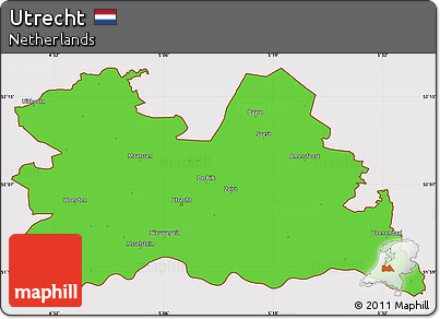 Political Simple Map of Utrecht, cropped outside