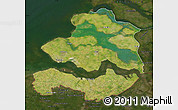 Satellite Map of Zeeland, darken