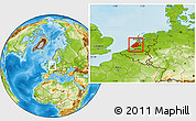 Physical Location Map of Zuid-Holland, within the entire country