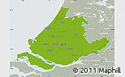 Physical Map of Zuid-Holland, lighten, semi-desaturated