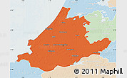 Political Map of Zuid-Holland, lighten