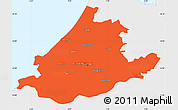 Political Simple Map of Zuid-Holland, single color outside