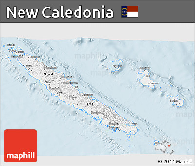 Classic Style 3D Map of New Caledonia