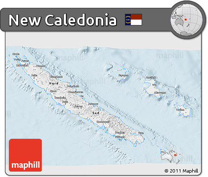 Classic Style 3D Map of New Caledonia