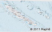 Gray 3D Map of New Caledonia, single color outside