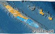 Political 3D Map of New Caledonia, darken