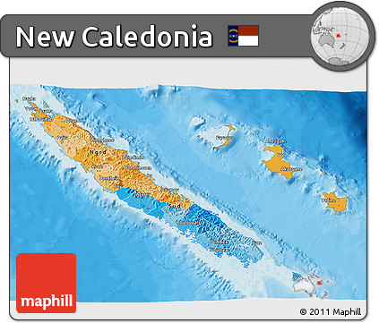 Political 3D Map of New Caledonia