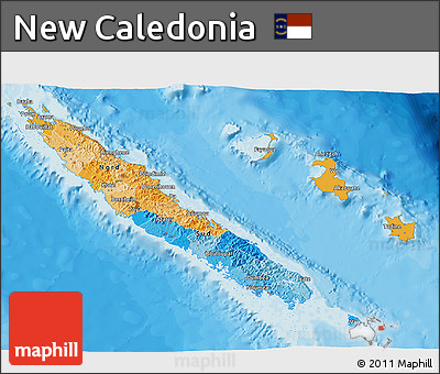 Political 3D Map of New Caledonia