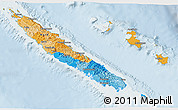 Political 3D Map of New Caledonia, lighten