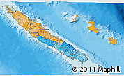 Political 3D Map of New Caledonia, satellite outside, bathymetry sea