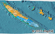 Political 3D Map of New Caledonia, satellite outside