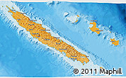 Political Shades 3D Map of New Caledonia, single color outside