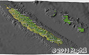 Satellite 3D Map of New Caledonia, darken, desaturated