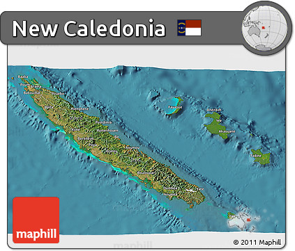 Satellite 3D Map of New Caledonia