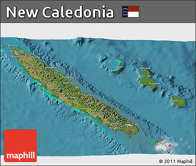 Satellite 3D Map of New Caledonia