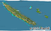 Satellite 3D Map of New Caledonia, lighten, semi-desaturated, land only