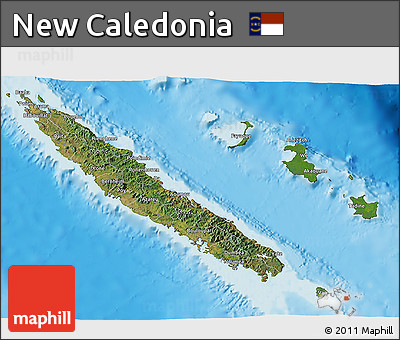 Satellite 3D Map of New Caledonia, physical outside