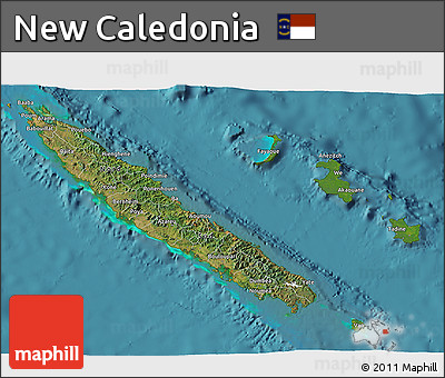 Satellite 3D Map of New Caledonia, physical outside, satellite sea