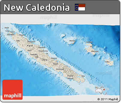 Shaded Relief 3D Map of New Caledonia