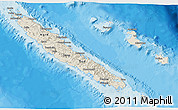 Shaded Relief 3D Map of New Caledonia, political shades outside