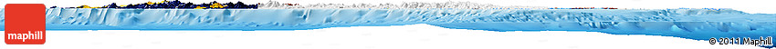 Flag Horizon Map of New Caledonia, physical outside, flag centered