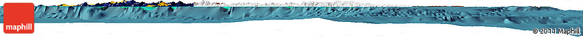 Flag Horizon Map of New Caledonia, single color outside, satellite sea, flag centered Flag Horizon Map of New Caledonia, single color outside, satellite sea, flag centered