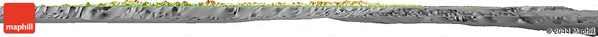 Physical Horizon Map of New Caledonia, darken, desaturated